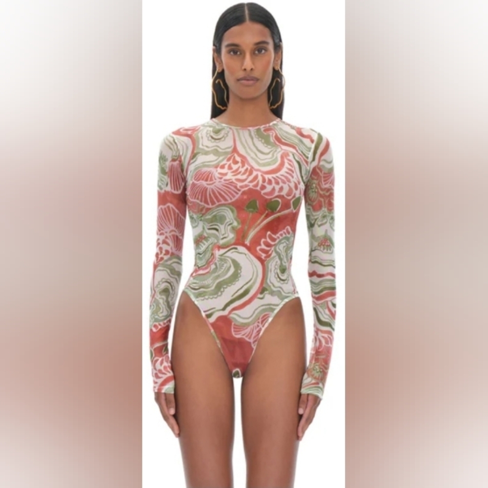 Andrea Iyamah Elle Mesh Leotard. Size: Xl